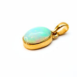 Opal drop gold plated silver pendant