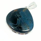 Rainbow moonstone, drop-shaped silver pendant