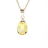 Citrine, Dew Crystal Drop silver pendant