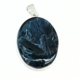 Rainbow moonstone, drop-shaped silver pendant