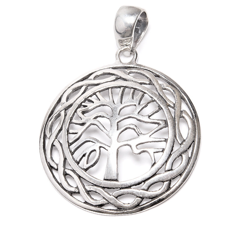 Livets träd med silverram, hänge i silver