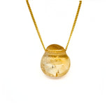 Citrine necklace with silver or gold-plated chain