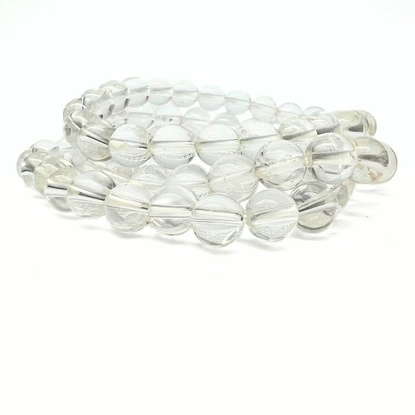 Rock crystal, bracelet round beads 8 mm