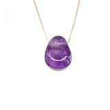 Amethyst necklace with silver or gold plated chain