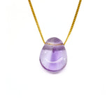 Amethyst necklace with silver or gold plated chain