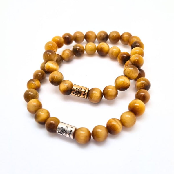 Tiger's eye, golden Kristallrummet bracelet