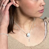 Ametist halsband med silver eller guldpläterad kedja