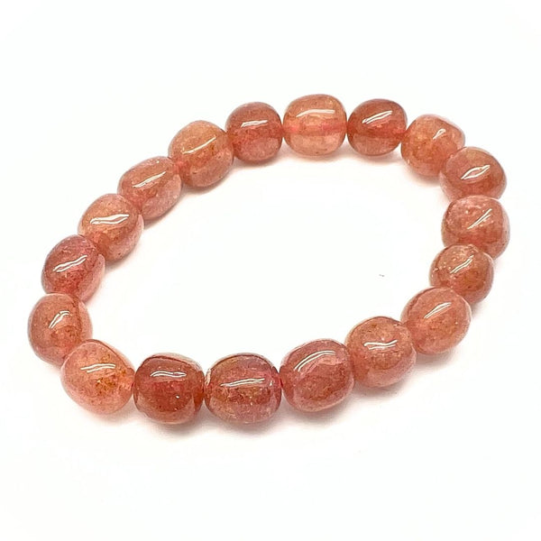 Strawberry quartz bracelet tumbled stone
