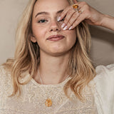 Citrine necklace with silver or gold-plated chain