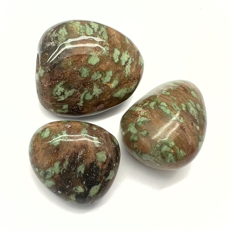 Prehnite, tumbled rock