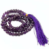 Ametist Mala 6 mm pärlor, sidentofs & brokadpåse