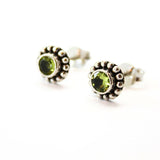 Peridot, stiftörhänge silver med filigran