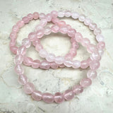 Rosenkvarts fri form trumlat armband