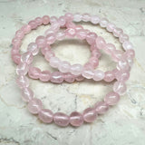 Rosenkvarts fri form trumlat armband