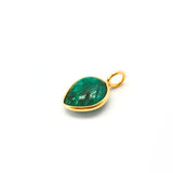 Emerald leaf in gold-plated setting