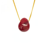 Rhodonite necklace with silver or gold-plated chain