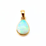 Opal droppe guldpläterat silverhänge