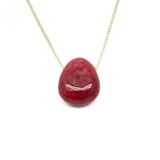 Rhodonite necklace with silver or gold-plated chain