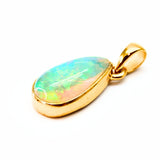 Opal droppe guldpläterat silverhänge