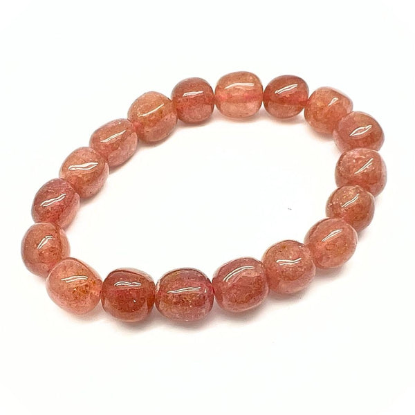 Strawberry quartz bracelet tumbled stone