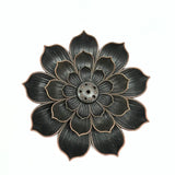 Rökelsehållare Lotus Mörk Oxiderad Mässing