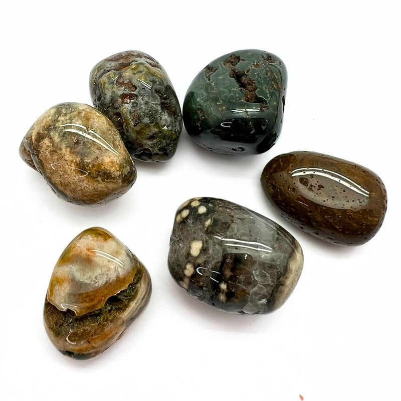 Jasper ocean, tumbled stone