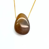 Agate necklace with silver or gold plated chain