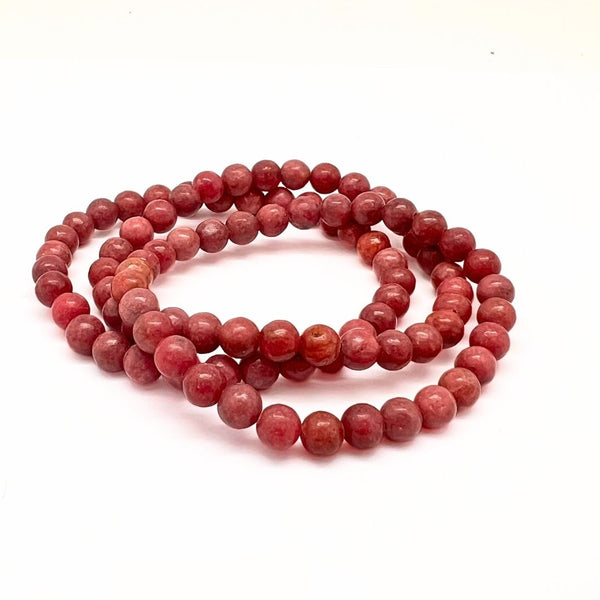 Rhodonite, round cut bracelet 6-7 mm