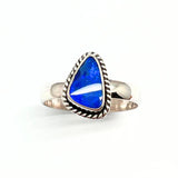 Opalring oval äkta sten med silverfiligran