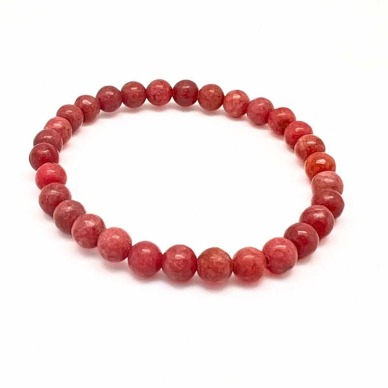 Rhodonite, round cut bracelet 6-7 mm