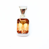 Citrine, faceted rectangle