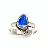 Opalring oval äkta sten med silverfiligran