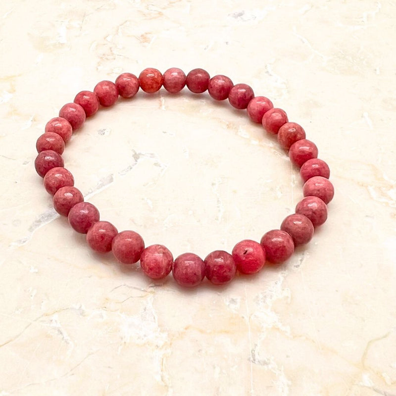 Rhodonite, round cut bracelet 6-7 mm