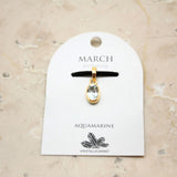 Akvamarin, månadssten för mars i guldpläterat silverhänge