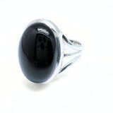 Onyx oval sten i silverring