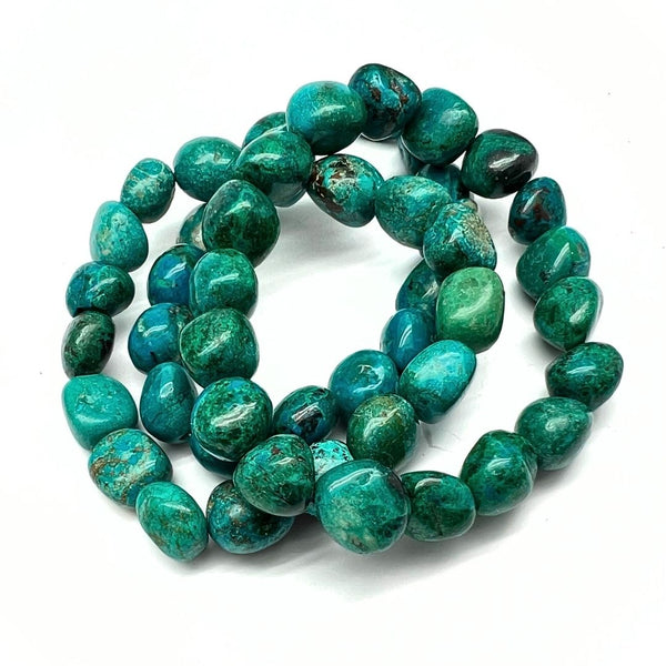 Chrysocolla, bracelet tumbled small