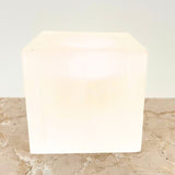 Ljuslykta, fyrkantig vit selenit