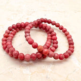 Rhodonite, round cut bracelet 6-7 mm