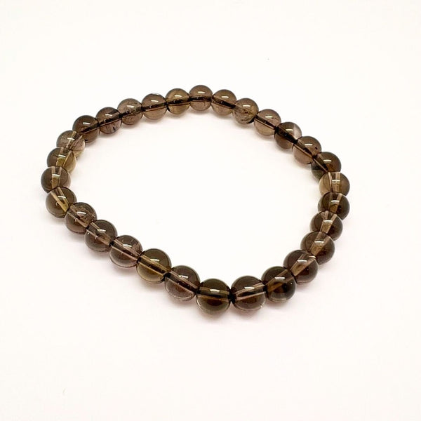Smoky quartz, bracelet with 6 mm beads A quality