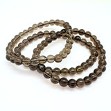 Smoky quartz, bracelet with 6 mm beads