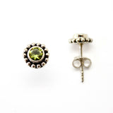 Peridot, stiftörhänge silver med filigran