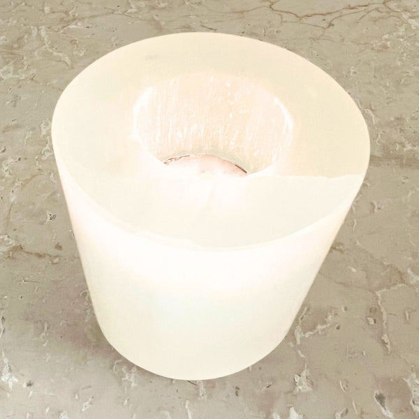 Candle lantern, white selenite