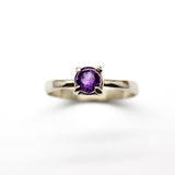 Ametist silverring med fasettslipad kristall