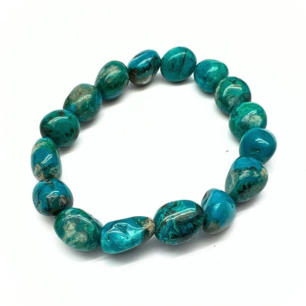 Chrysocolla, bracelet tumbled small
