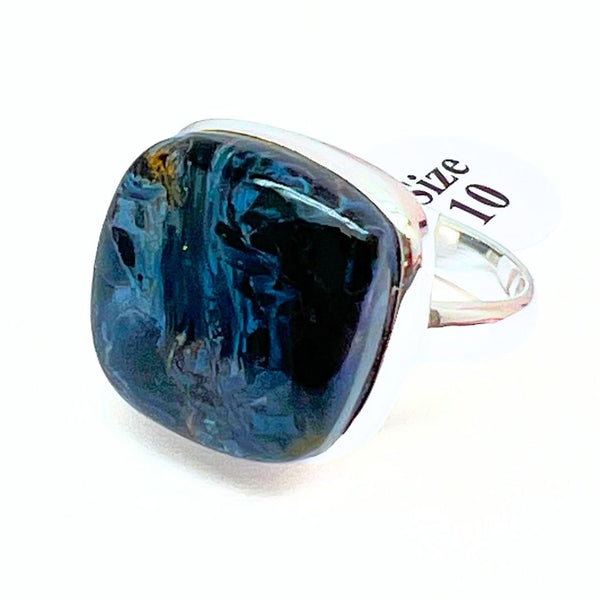 Rainbow moonstone, drop-shaped silver pendant