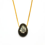 Pyrite, small tumbled pendant with a hole