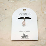 Rosenkvarts, månadssten för oktober silverhänge