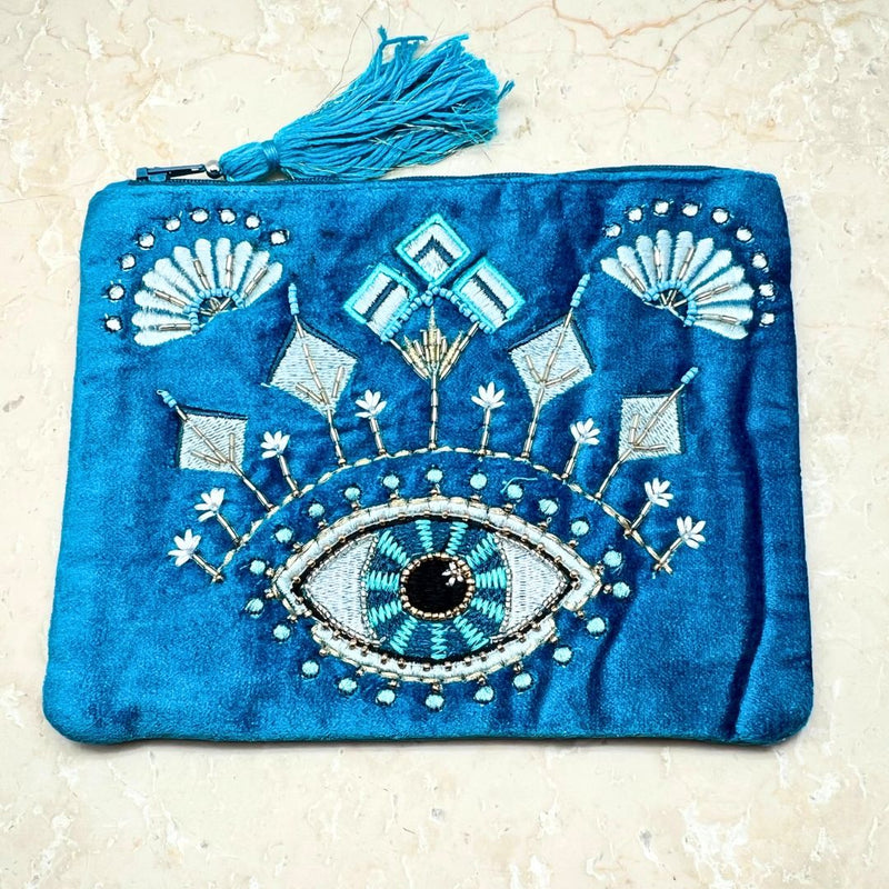 Vaaleanpunainen samettinen kangaskassi, jossa on elämän puu