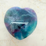 Fluorite extra large rainbow fluorite heart