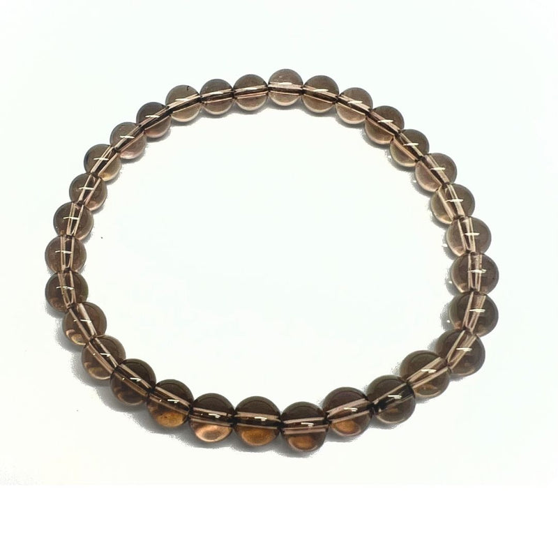 Smoky quartz, bracelet with 6 mm beads